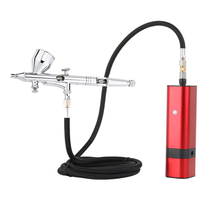 Kit aerografo portatile con pistola aerografo a grilletto con impugnatura